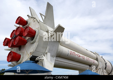 saturn 1B rocket in the the rocket garden at Kennedy Space Center Florida USA Stock Photo