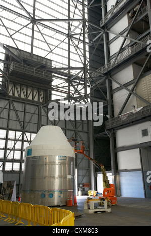 interior of the vehicle assembly building with mockup of the nasa orion ...