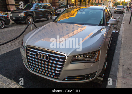 New York, NY, Street Scenes, 'Audi A8L 4.2' Expensive Car on DIsplay in the Meatpacking District Stock Photo