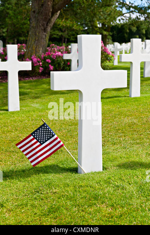 American War Cemetery at Omaha Beach, Normandy (Colleville-sur-Mer ) Stock Photo