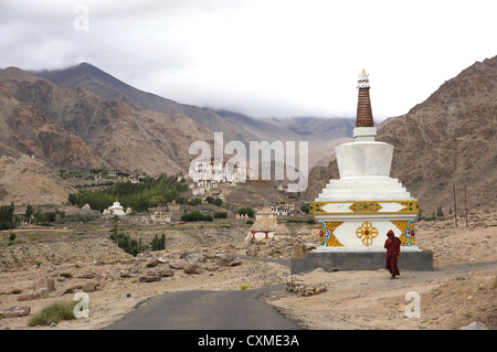 chorten near likir monastery, jammu and kashmir, india Stock Photo