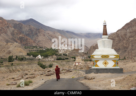 Chorten near Likir monastery, Jammu and Kashmir, India Stock Photo