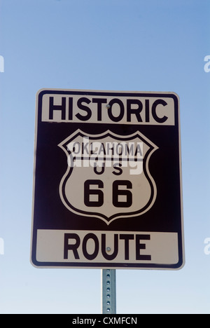 Historic Route 66 sign from the state of Oklahoma Stock Photo