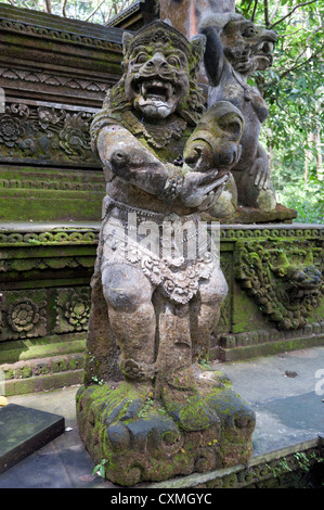 Statue in Monkey Forest, Ubud, Bali Stock Photo