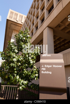 FBI Headquarters building sign - Washington, DC USA Stock Photo