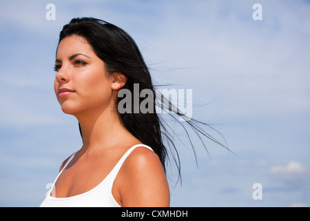 Woman portrait looking away from camera Stock Photo