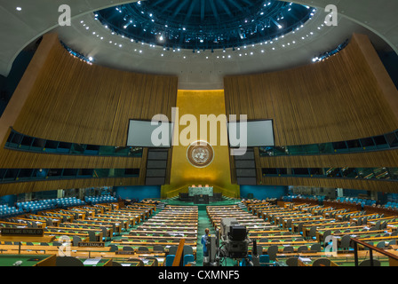 New York, NY, USA, inside General Assembly Meeting Room, U.N. United Nations Building, Manhattan, UN headquarters US Stock Photo