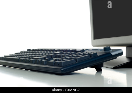 Modern computer on white background with copy space, clipping path for screen area Stock Photo