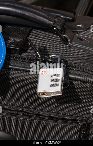 TSA Approved Luggage Padlock Stock Photo