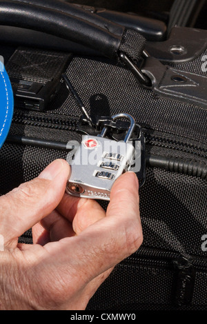 TSA Approved Luggage Padlock Stock Photo
