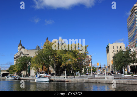 Rideau Canal (a UNESCO World Heritage Site) in Ottawa Stock Photo
