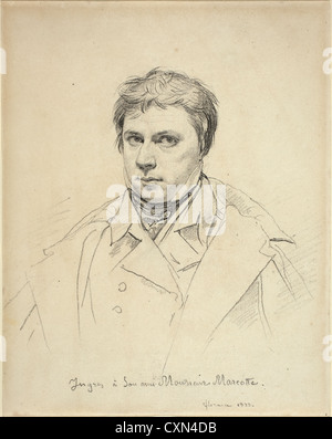 Jean-Auguste-Dominique Ingres (French, 1780 - 1867 ), Self-Portrait, 1822, graphite on wove paper; laid down Stock Photo
