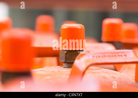 unused Calor Gas supply cylinders. Cadiz Spain Stock Photo