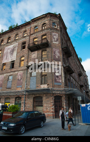 One of last remaining houses of Warsaw Ghetto at Plac Grzybowski square and along ulica Prozna street Muranow central Warsaw Stock Photo