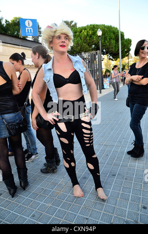 Fans of Lady Gaga before the show in Barcelona. 12/10/06 Stock Photo