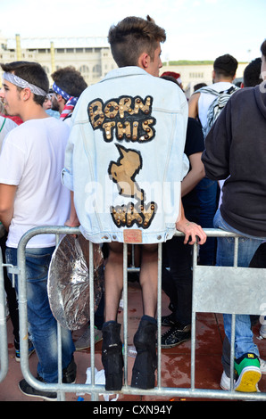 Fans of Lady Gaga before the show in Barcelona. 12/10/06 Stock Photo