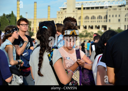 Fans of Lady Gaga before the show in Barcelona. 12/10/06 Stock Photo