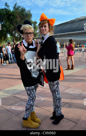 Fans of Lady Gaga before the show in Barcelona. 12/10/06 Stock Photo