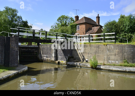 the grand union canal - the location is hatton flight of locks near leamington spa in warwickshire, the midlands, england, uk Stock Photo