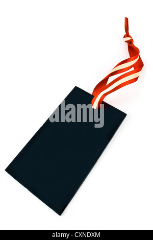 Blank black price tag isolated on white Stock Photo