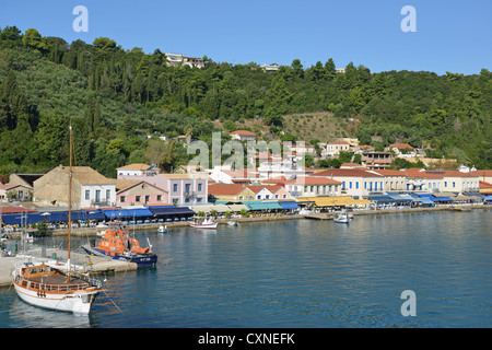 Seafront promenade, Katakolo, Pyrgos Municipality, West Greece Region, Greece Stock Photo