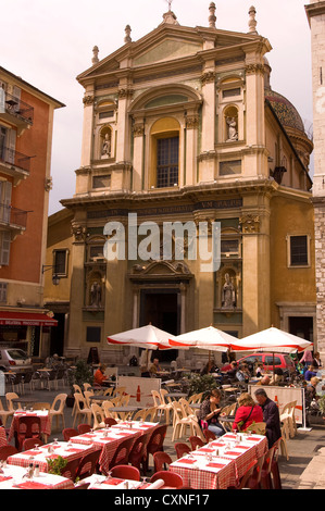 Europe France Nice, the cathedral Saint Réparate in Place Rossetti in the old city Stock Photo
