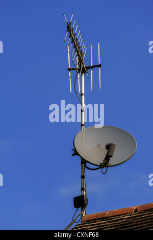 satellite dish tv arial Stock Photo