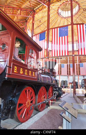 Baltimore and Ohio Railroad Museum, Baltimore, Maryland, has oldest collection of American locomotives in world Stock Photo