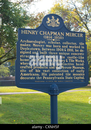 Mercer Museum sign Doylestown PA Stock Photo