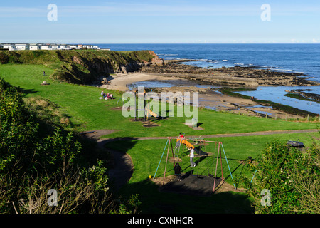 Greens Haven bay at Berwick on Tweed, Northumberland. Stock Photo