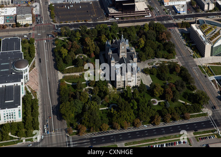 aerial photograph Salt Lake City and County Building, Salt Lake City, Utah Stock Photo