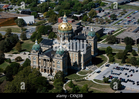 aerial photograph state capitol building Des Moines, Iowa Stock Photo