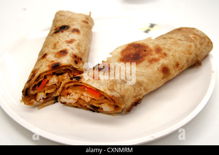 Indian food , Chicken Kathi roll Stock Photo