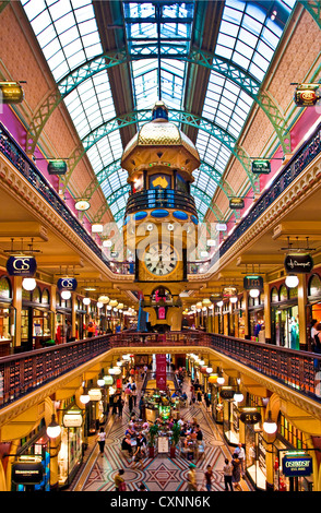Royal Clock, boutiques of the Queen Victoria Building, shopping center, Sydney, New South Wales, Australia Stock Photo