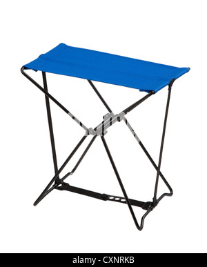 Nice blue camping chair for outdoor picnic in the park Stock Photo