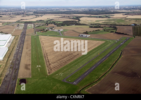 aerial view of Sherburn Airfield near Leeds Stock Photo