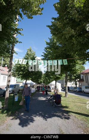 Market day at city park, Loviisa Finland Europe Stock Photo