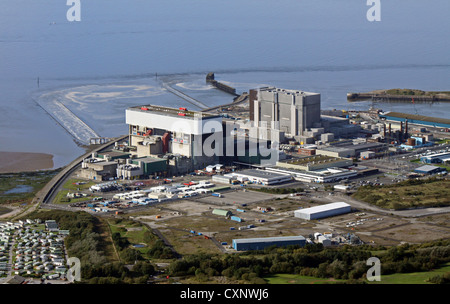 aerial view of Heysham nuclear Power Station in Cumbria Stock Photo