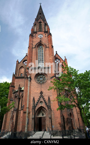 gothic church with tower in Poznan, Poland Stock Photo