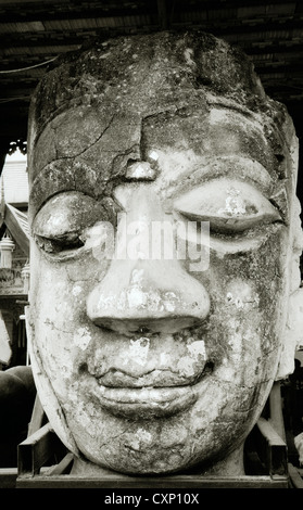 Strange Buddha art sculpture in Wat Jedlin in Chiang Mai in Thailand in Far East Southeast Asia. Buddhist Buddhism Portrait Portraiture Bizarre Travel Stock Photo