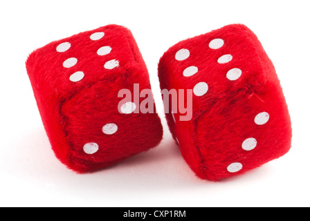 Two red cubes isolated on white background Stock Photo