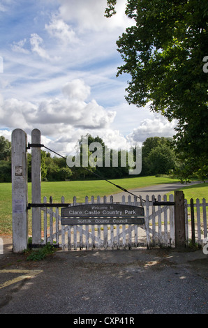 Entrance to Clare Castle Country Park, Suffolk Stock Photo