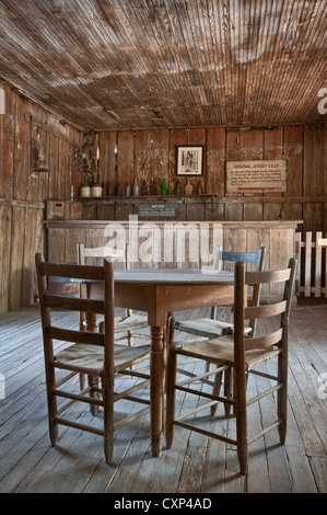 Interior of 'The Jersey Lilly' saloon run by Judge Roy Bean of the 'Law West of the Pecos' fame, at Langtry, Texas, USA Stock Photo