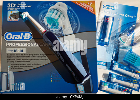 Oral-B Professional Care toothbrush kit - rechargeable electric toothbrush with spare toothbrush heads Stock Photo