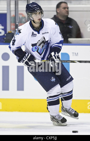QMJHL (LHJMQ) hockey profile photo on Rimouski Oceanic Alexis Loiseau Stock Photo