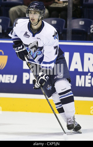 QMJHL (LHJMQ) hockey profile photo on Rimouski Oceanic Alexis Loiseau Stock Photo