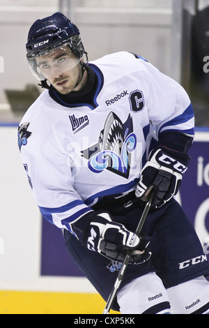 QMJHL (LHJMQ) hockey profile photo on Rimouski Oceanic Casey Babineau Stock Photo