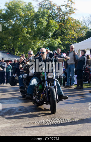 Chopper  motorcycle at a show in Gloucestershire England Stock Photo