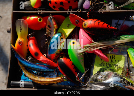 Fishing lures used for salmon fishing in western Washington rivers. Stock Photo