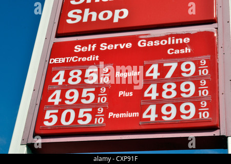 Gas prices sign Stock Photo